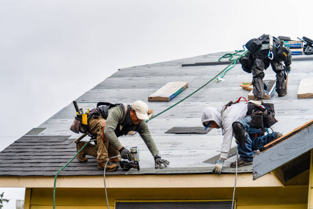 Professional Storm Damage Roof Repair technician working in Saint John, IN